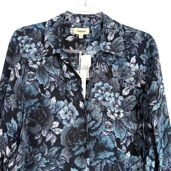 NWT L'AGENCE Nina Silk Blouse L - Picture 6 of 10